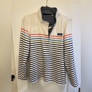 L.L. Bean Women’s Pullover, Stripped, 1/4 Buttoned Top Sz: XL